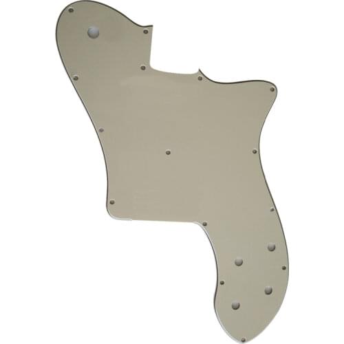 Pleroo Custom Guitar pickgaurd - For 72 Tele Deluxe Reissue Guitar Pickguard Without Pickup , 3 Ply Vintage Yellow