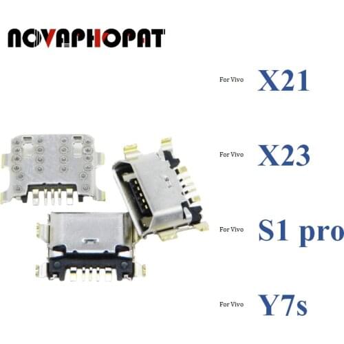 Novaphopat For Vivo x21 / x23 / s1 pro / y7s USB Dock Charging Port Plug in Micro Charger Socket Female Insert Jack 100pcs/lot