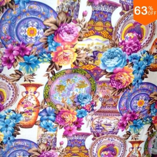 New Arrival Thicker Spandex Printing Hand Draw European comfortable Elastic Dress Fabric, Bottle African Design Print fabrics