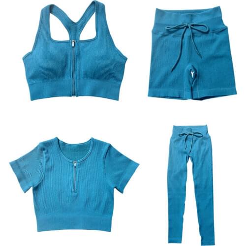 New Seamless Yoga Set Sport Set Women Brown Crop top Bra Gym Leggings Yoga Sportsuit Shorts Workout Outfit Fitness Gym Clothes