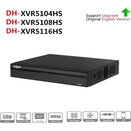 Original Dahua XVR XVR5104HS XVR5108HS XVR5116HS 4/8/16 Channel Penta-brid 1080P Lite Compact 1U Digital Video Recorder