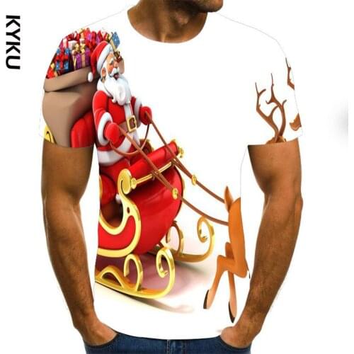 Christmas T Shirt Men Women Slim Fit Short Sleeve Xmas Party Tshirt Men Harajuku Streetwear Casual Tee Shirt Homme