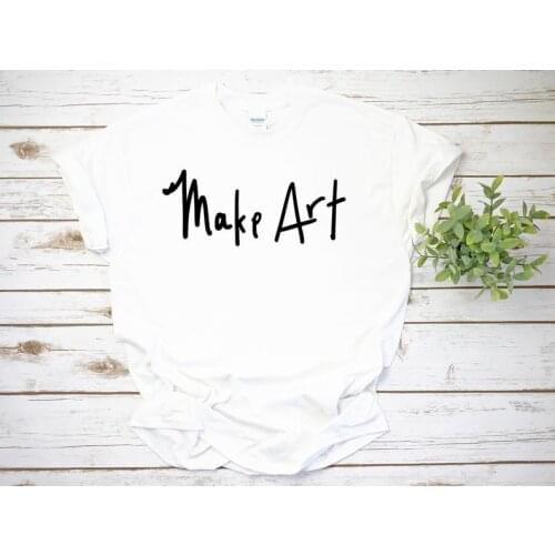 Skuggnas New Arrival Make Art T-shirt Graphic Womens T-shirt Short Sleeve Fashion Tumblr t shirts Art Clothing Drop Shipping