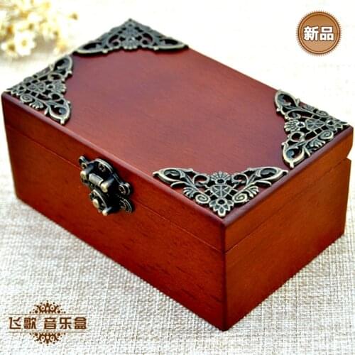 Vintage jewelry box classical music box for new year Christmas wedding and birthday wool gift male girls free shipping