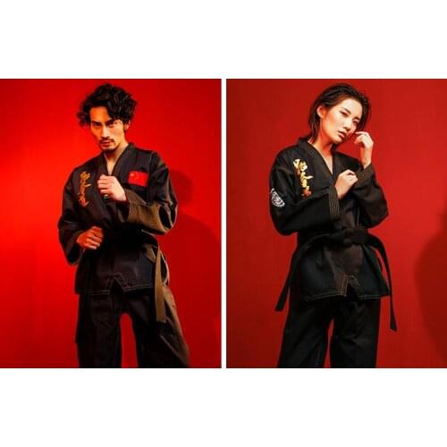 WTF tae kwon do uniforms long sleeve embroidery taekwondo uniforms