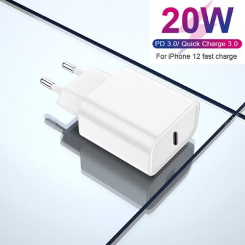 USB C Charger 20W For iPhone11 12 Pro Max Support Type C PD Fast Charging Portable Phone cargador For HuaWei Xiaomi Samsung