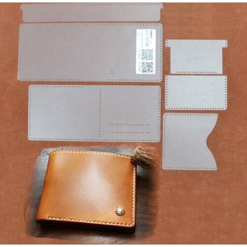 1 Set DIY Folded Leather Wallet Pvc Template Leather Handmade Craft Sewing Pattern Stencil