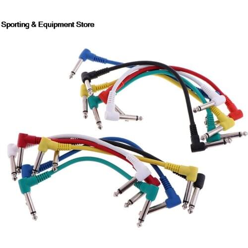 1pc / 6pcs Guitar Parts Colorful Angled Plug Audio Cable Leads Patch Cables For Guitar Pedal Effect