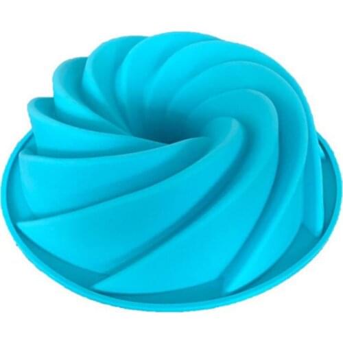 1 Pcs Large Swirl Cake Bread Pastry Mold Silicone Reusable Mold Pan Bakeware DIY Mold