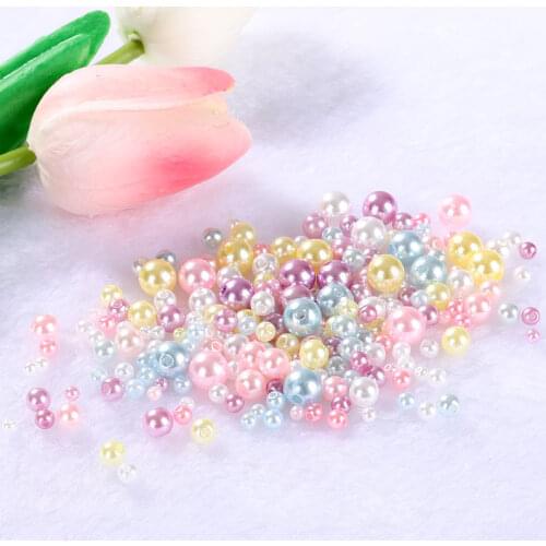 1bag Colorful Perforate Pearl Beads Mixed 3/4/5/6/8mm Diy Art Beads For Jewelry Making For Needlework Handmade Crafts Material