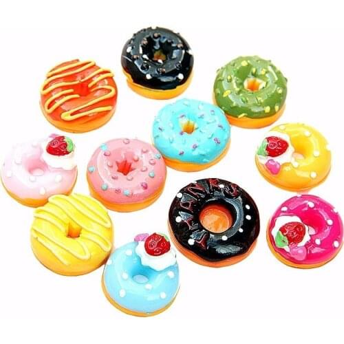 10pc Artificial Donut Cream Chocolates Fake Food Ornament Craft Decor Miniature Dollhouse Home Wedding Decoration DIY