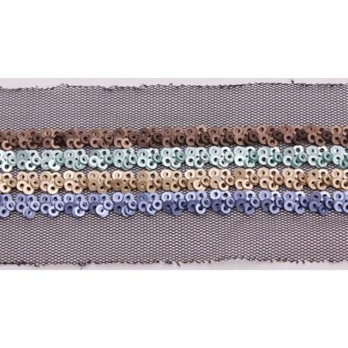 10Yards/Lot 2.8cm Wide Beautiful Sequin Lace Trim Mesh Ribbons Fabric DIY Dress Cloth Lace ribbon Wedding Party Decoration