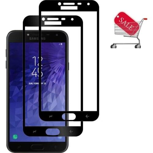 2PCS Full Gule Cover for Samsung Galaxy J4 J4+ J6 J6+ Plus 2018 Screen Protector Tempered Glass Protective Film Glass