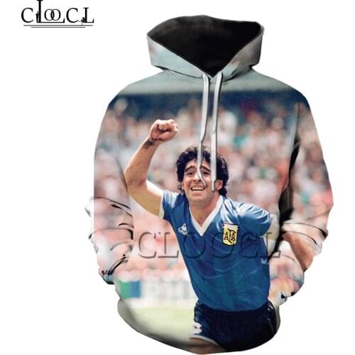 CLOOCL 2021 Fashion Diego Armando Maradona 3D Print Hoodies Men Women Sweatshirt Casual Designs Hooded Coat Drop Shipping