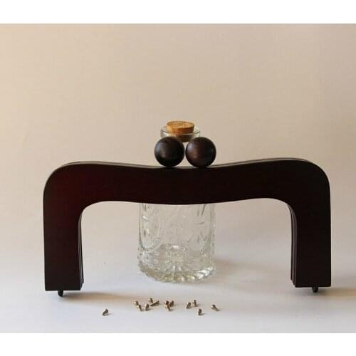 22cm Solid Wood Material Wooden Purse Frame Bag Parts Obag Handle DIY Accessories Vintage New Handle For Handbag with Clasp