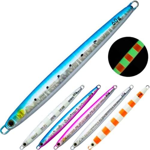 5PCS Deep sea Jigging Glow zebra Fishing Slow Jig Jigbait Spoon Lure baits 30/40/60g