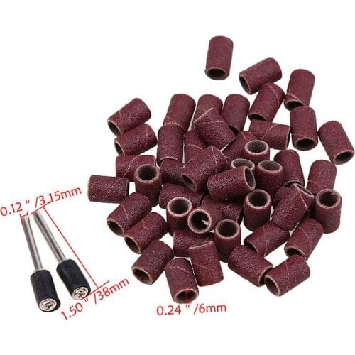 50pcs 320 Grit Drum Sanding Bands Sleeves For Electric Angle Grinder Sanding Mandrels Free 2pcs Mandrels Sandpaper Rotary Tool