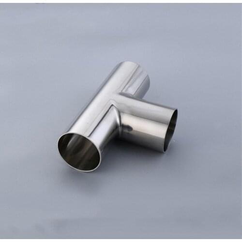 51mm 2" Pipe OD Butt Welding Tee 3 Way SUS 304 Stainless Steel Sanitary Fitting Spliter Homebrew Beer Wine