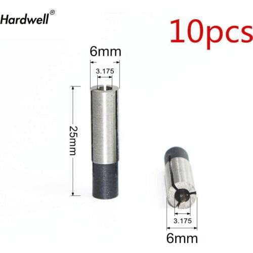 6mm-3.175mm,10pcs,Freeshipping CNC Milling Cutter Adaptor,Solid carbide End Mill,woodworking Router Bit conversion sleeve