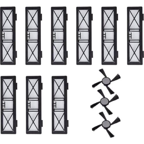 9X Hepa Filter 3X Side Brush for Neato Botvac D3 D4 D5 D6 D7 D70 D75 D80 D85 Connected Botvac 75E 80 85 Brushes Filters Parts