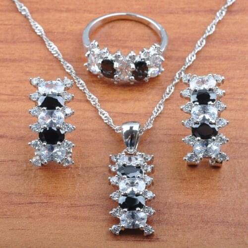 Austria Natural CrystalSilver Color Sets Luxurious Bridal Jewelry For Women Necklace Pendant Clip Earrings Ring JS0560