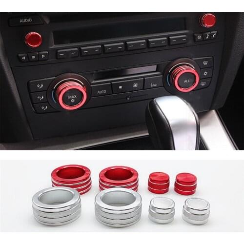 Car Styling Interior For BMW E90 3 Series 2005-2013 Car Air Conditioning Sound Knob Covers Cover Interior Decoration sticker