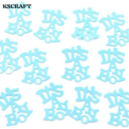 KSCRAFT Pink Its A Girl Or Blue Its A Boy Shape Sequins PVC Flat for DIY Card Making Craft Color Collection