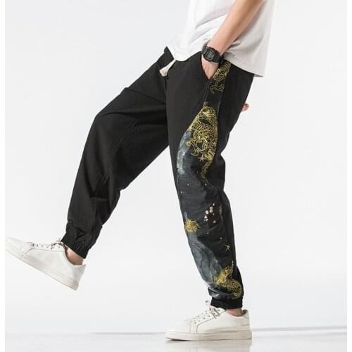 New 2020 Autunm mens plus size M- 5XL tai chi cotton linen pants Fashion streetwear wide leg Harem Hip Hop Trousers kung fu