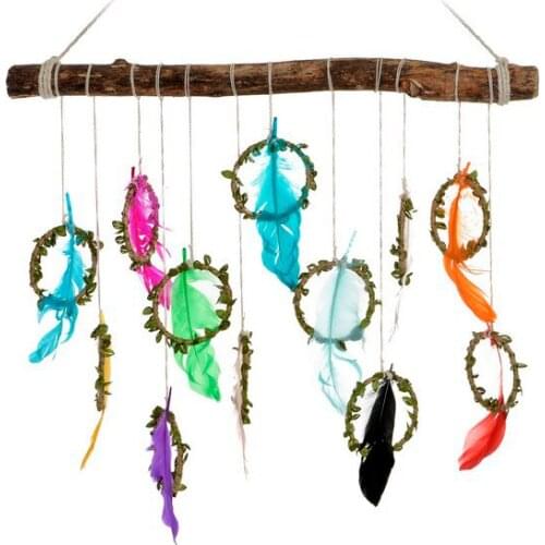Hanging decoration Dekodonia Multicolour Feathers (52 x 3 x 45 cm)