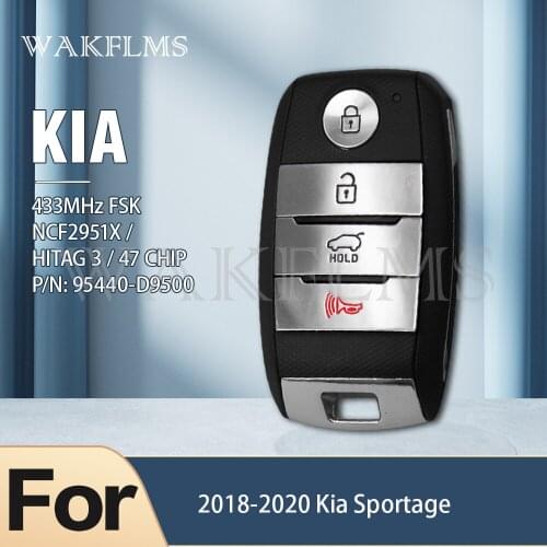 For Kia Sportage 2018 2019 2020 Smart Cat Key 433.92MHz FSK NCF29A1X HITAG 3 47 CHIP P/N: 95440-D9500