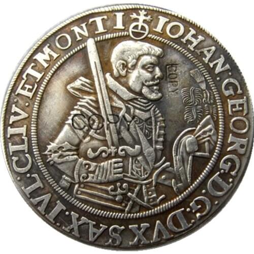 EXTRAORDINARY AUCTION STARTING 1 $ GERMANY SACHSEN GEORG I THALER 1624 SILVER EF Silver Plated Copy Coins