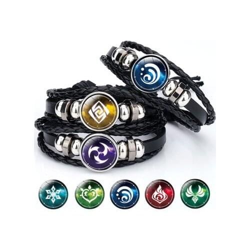 Genshin Impact Game Cosplay Prop Eye of God Water Wind Thunder Fire Rock Ice Element Bracelet Jewelry браслеты на руку