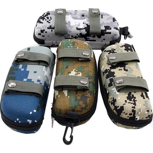 Camouflage Sunglasses Case Outdoor Portable Zipper Glasses Case Belt Glasses Case Sunglasses Box Glasses For Outdoor Camping