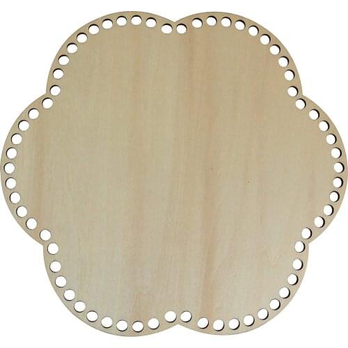 China Supplier Natural Wood Basket Wooden Crochet Accessory Bottoms