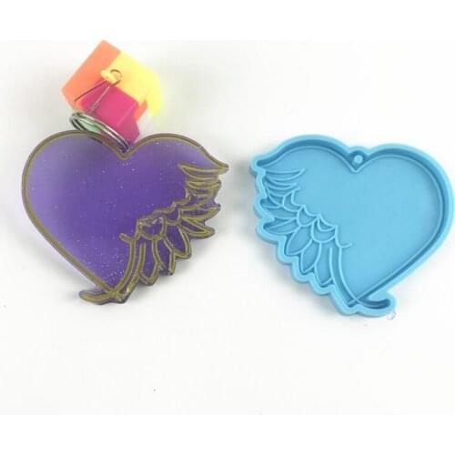 Love Feather Keychain Epoxy Resin Mold Pendant Casting Silicone Mould DIY Crafts Ornaments Jewelry Home Decorations Tool
