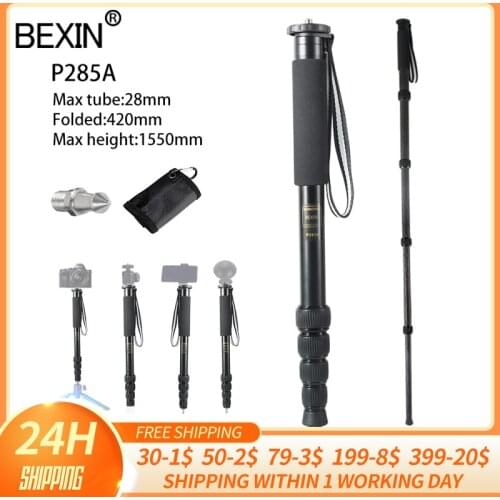 P285A unipod stick tripod monopod dslr video stand lightweight portable camera monopod with foot nail Carry bag for camera