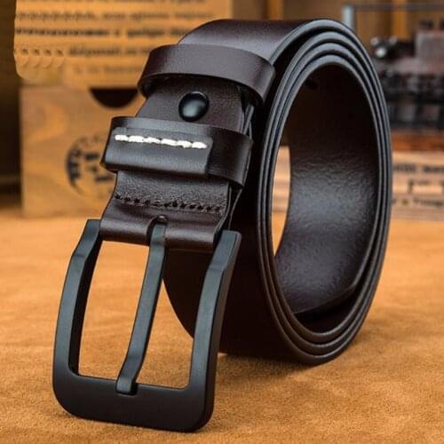 Men belt 2019 newest design cow genuine leather belt for men fashion classic male strap alloy pin buckle free shipping