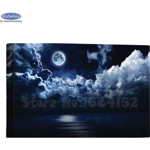Full Square Drill 5D DIY Diamond Painting "Dark Sky Moon" Patterns bead Embroidery kits Cross Stitch Mosaic Home Decor Gift B698