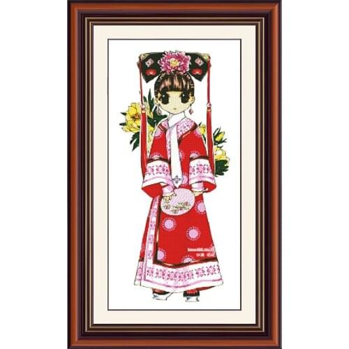 Precision Printed Fishxx Cross Stitch Kit A549 Chinese Style Classical Beauty Character Home Handmade Embroidery Painting