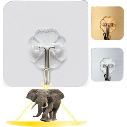 Non-marking punch-free strong hook self-adhesive hook wall door clothing hanger key debris hook bathroom kitchen sticky rack 4