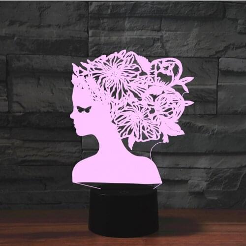 Bride Model LED 3D Lamp 7 Colors Changing usb Desk Table Lamp for Wedding Party Decor Home Bedroom Beside Lamp for Lovers Gift