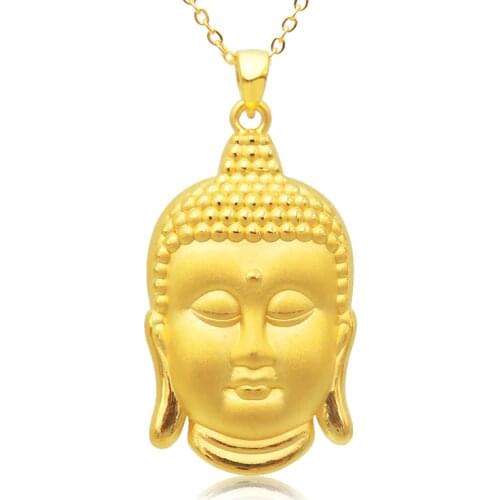 New Arrival 24K Yellow Gold Pendant Women 999 Gold Buddha Pendant