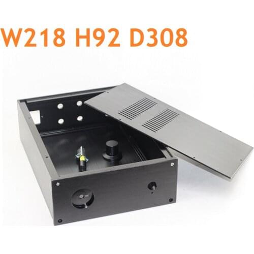 Knob Switch Panel Power Amplifier Supply Chassis DIY Aluminum Ear Phone Amp DAC Decoder Enclosure Audio Rear Stage Case W218
