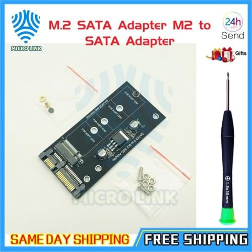 Add On Cards M.2 SATA Adapter M2 to SATA Adapter M.2 to SATA Adapter M.2 NGFF Converter 2.5" SATA3 Card B Key for 2230-2280 SSD