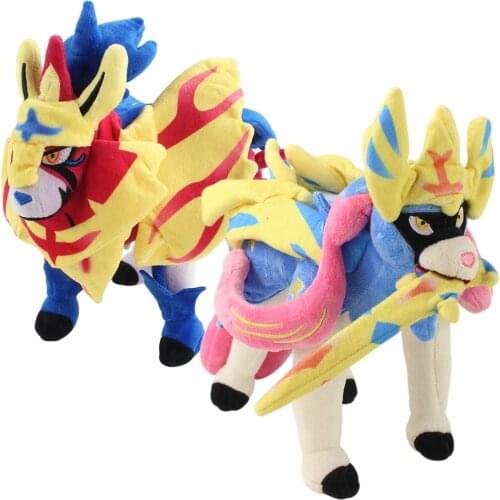 30cm Pokemon Anime Zacian Animals Pet Wolf Plush Peluche Soft Stuffed Cartoon Toys Dolls Birthday Christmas Gift for Kids Child