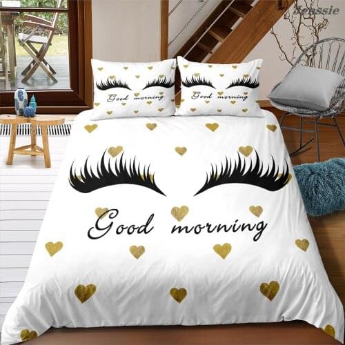 Silver Eyeshadow Print Duvet Cover Eyelashes Girls Cosmetics Bedding Set Queen King Twin Full Size Quilt Cover For Girls