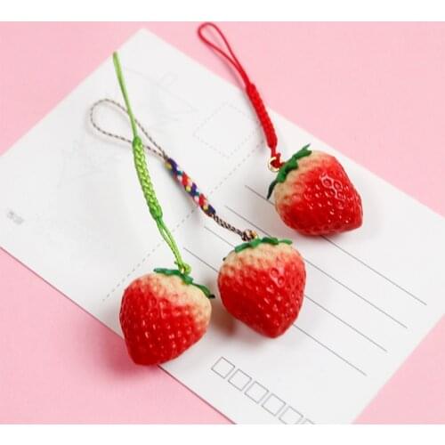 Smart phone Strap Lanyards for iPhone Samsung Xiaomi Huawei Cute Girl Strawberry Decor Mobile Phone Strap Rope SmartPhone Charm