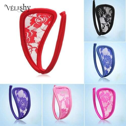 Sexy C-String Thongs Panties Lace Flower Floral Lingerie Stealth Women C String Solid Colors underwear
