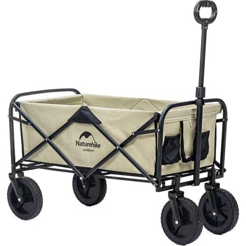 Folding Trolley Car Portable Shopping Trolley Camping Picnic Storage Steel Pipe Bracket Multifunction Storage Cart