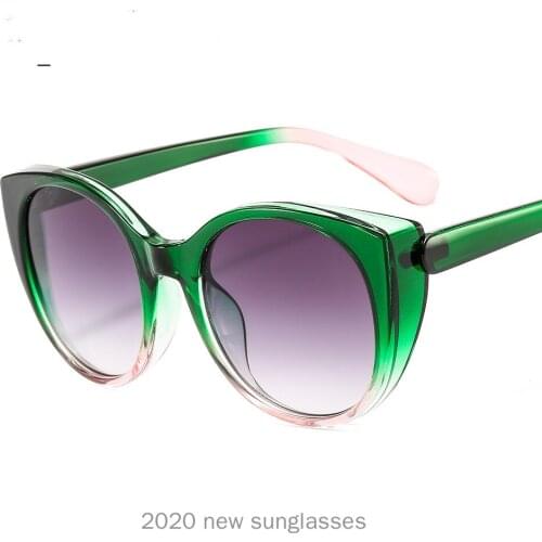 Oversize cat Sunglasses For Women 2020 Fashion Vintage Black Brown Sun Glasses Men Retro Rivet Eyewear Female Gradient Shades NX